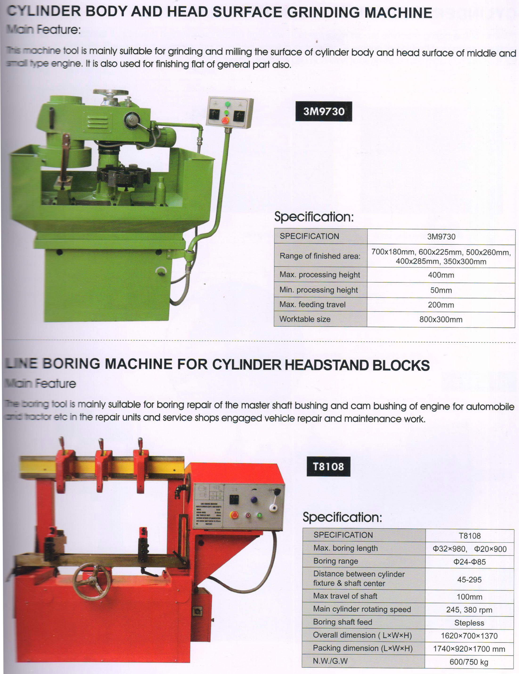 LINE BORING MACHINE FOR CYLINDER HEADSTAND BLOCKS T8108