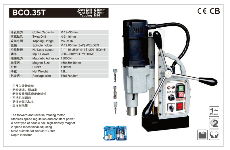 MAGNETIC DRILL BCO35T