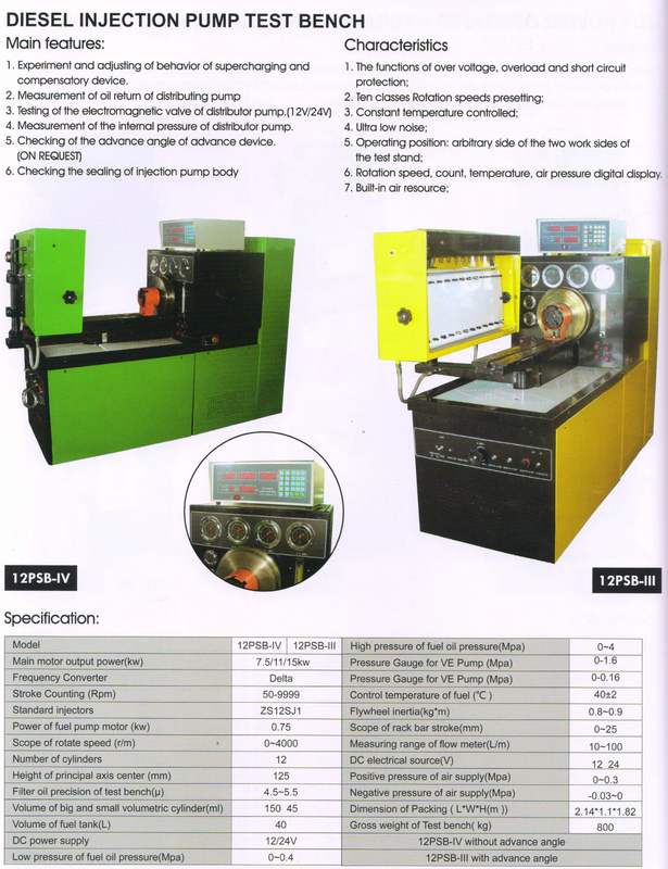 DIESEL INJECTION PUMP TEST BENCH 12PSB-IV ---12PCSB-III