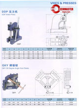 DDP ARBOR PRESS -QKY 90 DEGREE ANGLE VICE CLAMP 