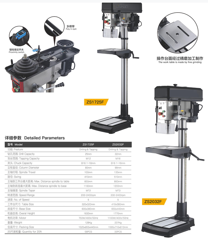 ZS1725F/ZS2032F DRILL & TAPPING MACHINE 