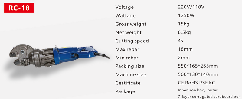 PORTABLE REBAR CUTTER RC-18