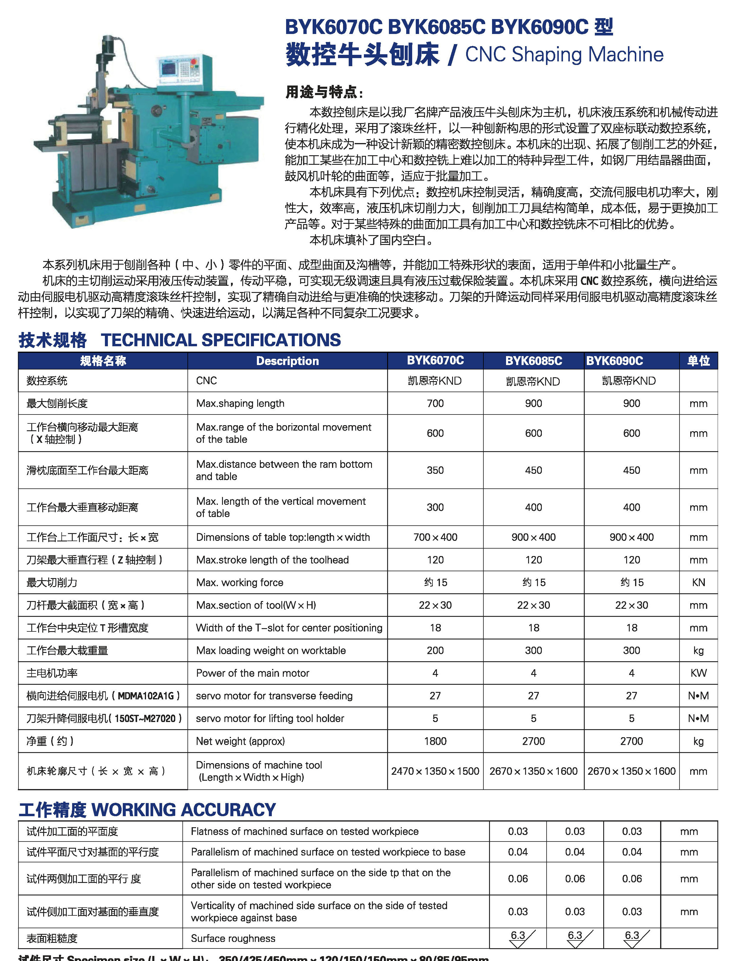CNC SHAPING MACHINE BYK6070C-BYK6085C-BYK6090C