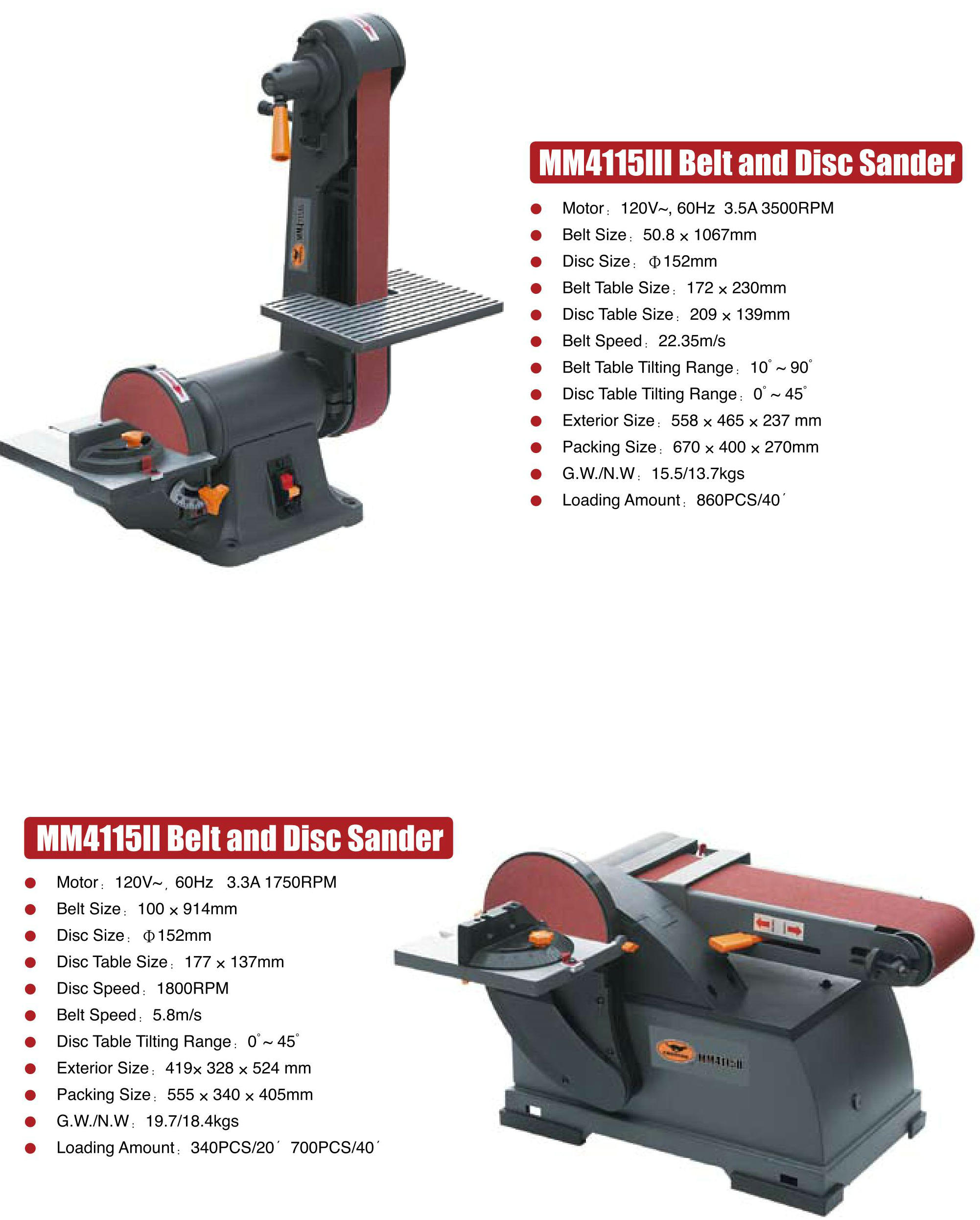 BELT AND DISC SANDER MM4113-MM4115 - Buy Product on ANHUI FUTURE ...