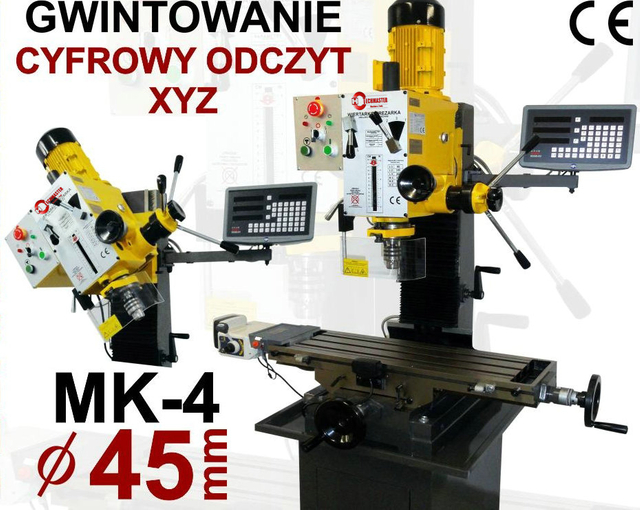 FULLY INDUSTRIAL DRILLING AND MILLING MACHINE GEARED HEAD ZAY7045FG 