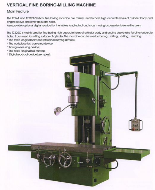 VERTICAL FINE BORING-MILLING MACHINE T716A-T7220B-T7220C