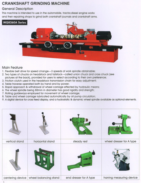 CRANKSHAFT GRINDING MACHINE MQ8260A-MQ8260AX18-MQ8260AX20