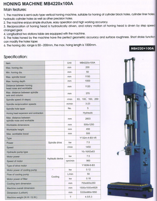 HONING MACHINE MB4220X100A
