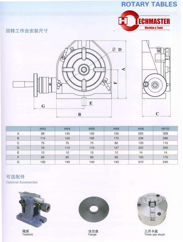 LB-TSL HONRIZONTAL AND VERTICAL ROTARY TABLE HV SERIES 
