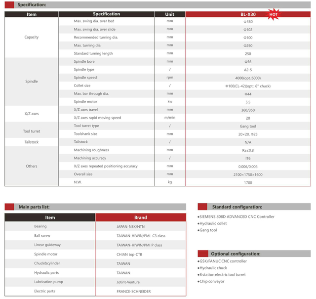 .BL-X30 Slant Bed CNC Lath
