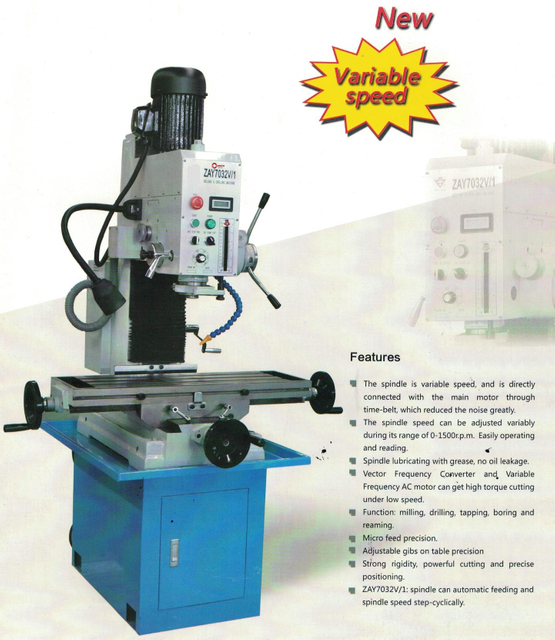 FULLY INDUSTRIAL DRILLING AND MILLING MACHINE VARIO SPEED ZAY7032V-ZAY7040V-ZAY7045V
