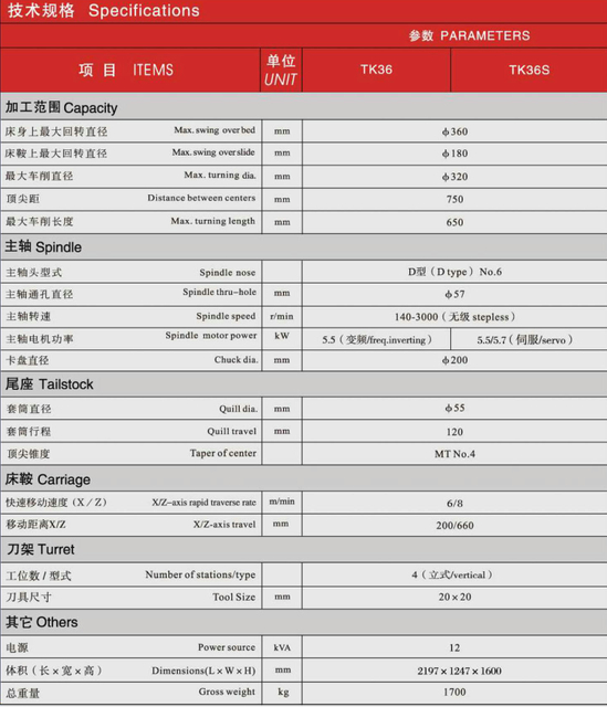 ECONOMICAL CNC LATHE (FLATE BED ) TK36-TK36S