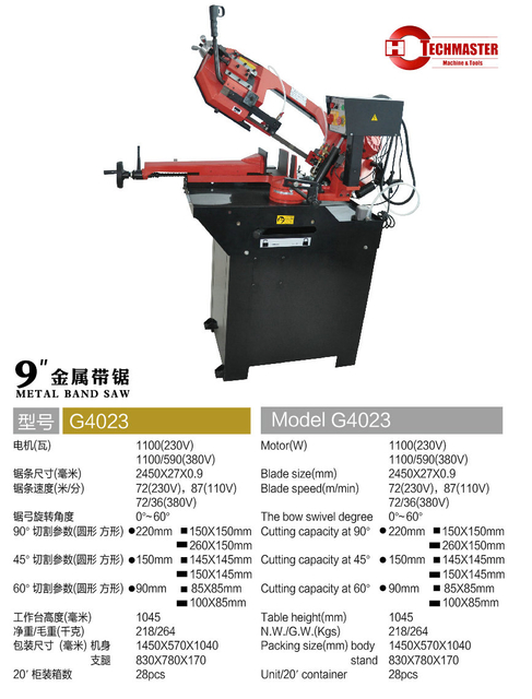  9" Portable band-saw G4023