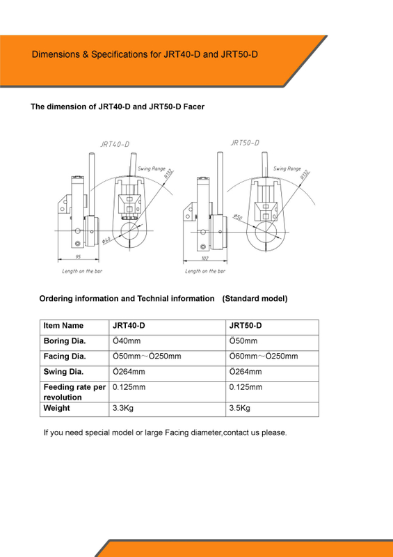POTABLE LINE BORING MACHINE JRT SERIES 