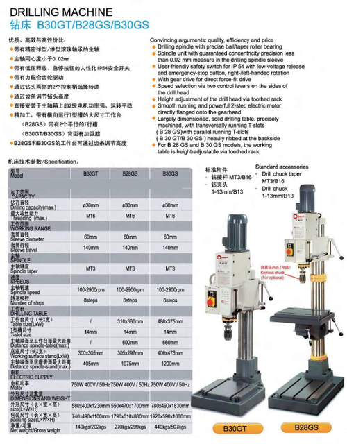 DRILLING MACHINE B30GT(B30GS)