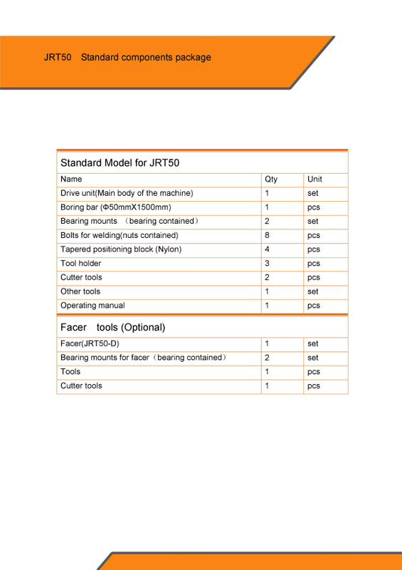 POTABLE LINE BORING MACHINE JRT SERIES 