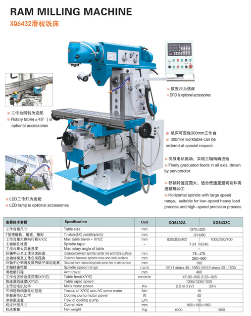 RAM MILLING MACHINE XQ6432A-XQ6432C