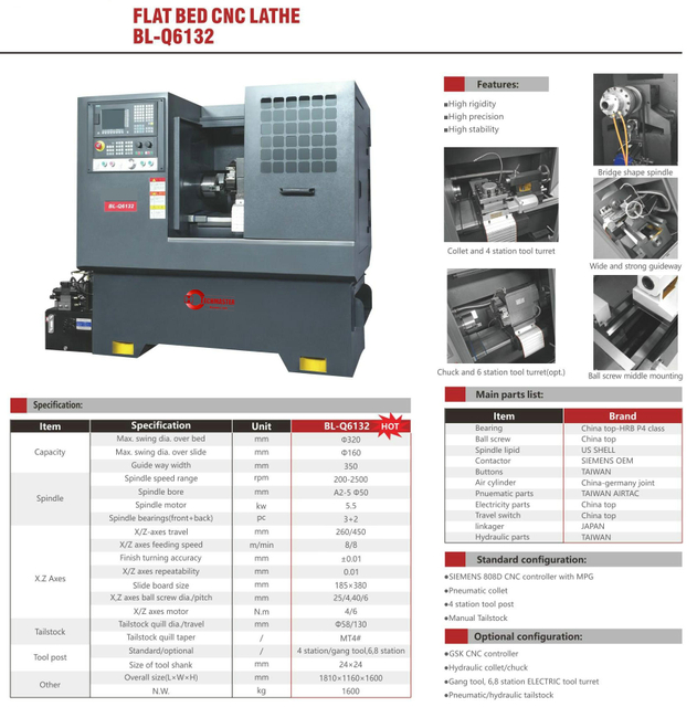 BL-S6130 BL-Q6132 Flat Bed CNC Lathe
