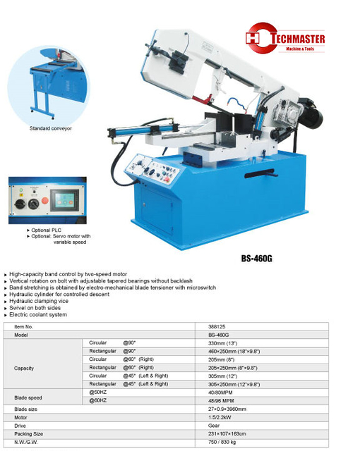METAL CUTTING BAND SAW BS460G