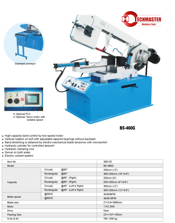METAL CUTTING BAND SAW BS460G