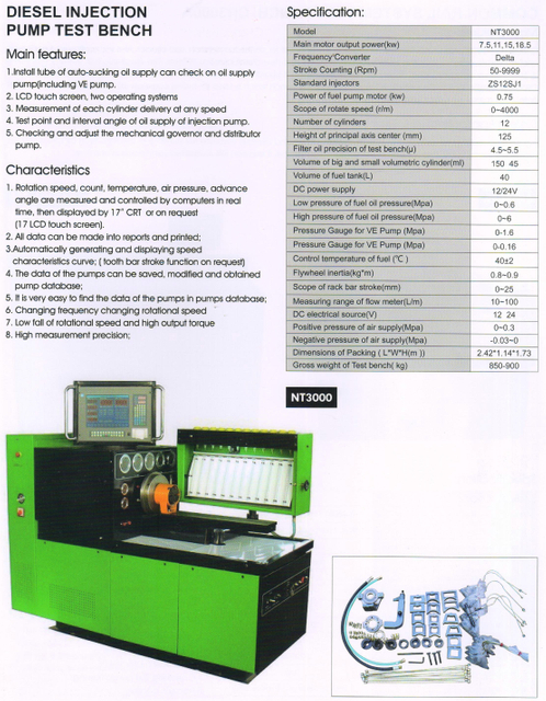 DIESEL INJECTION PUMP TEST BENCH NT3000