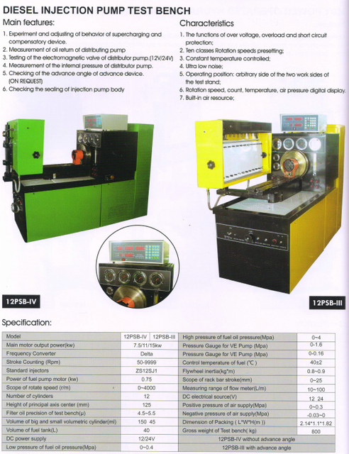 DIESEL INJECTION PUMP TEST BENCH 12PSB-IV ---12PCSB-III