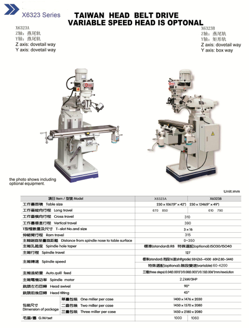 TURRET MILLING MACHINE X6323 SERIES 