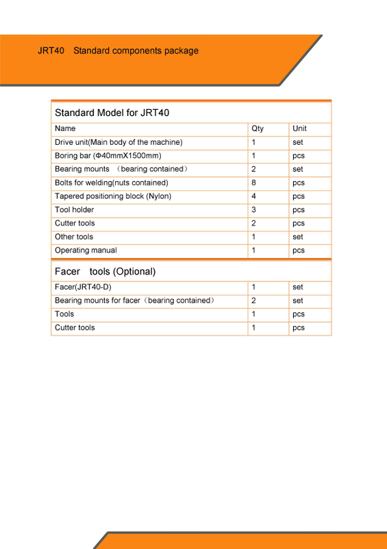 POTABLE LINE BORING MACHINE JRT SERIES 