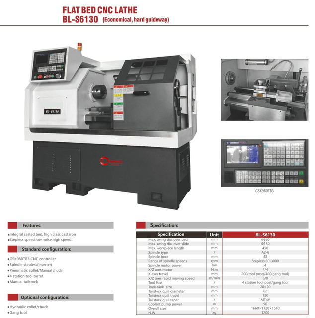 BL-S6130 BL-Q6132 Flat Bed CNC Lathe