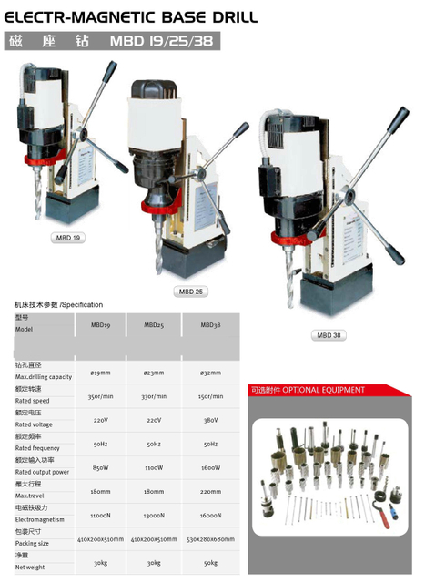 ELECTRICAL MAGANETIC BASE DRILL MBD19/MBD25 /MBD38