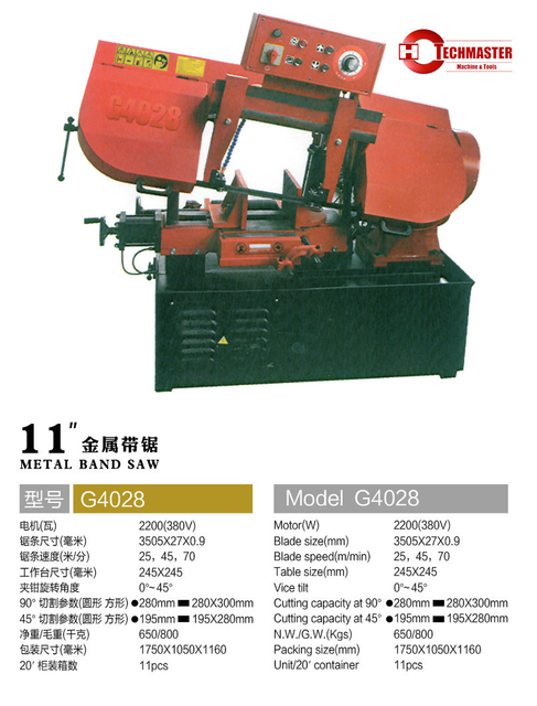 11" Portable band-saw G4028