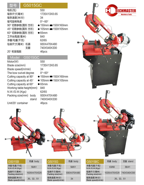  Portable band-saw G5015B-G5015C-G5015BC