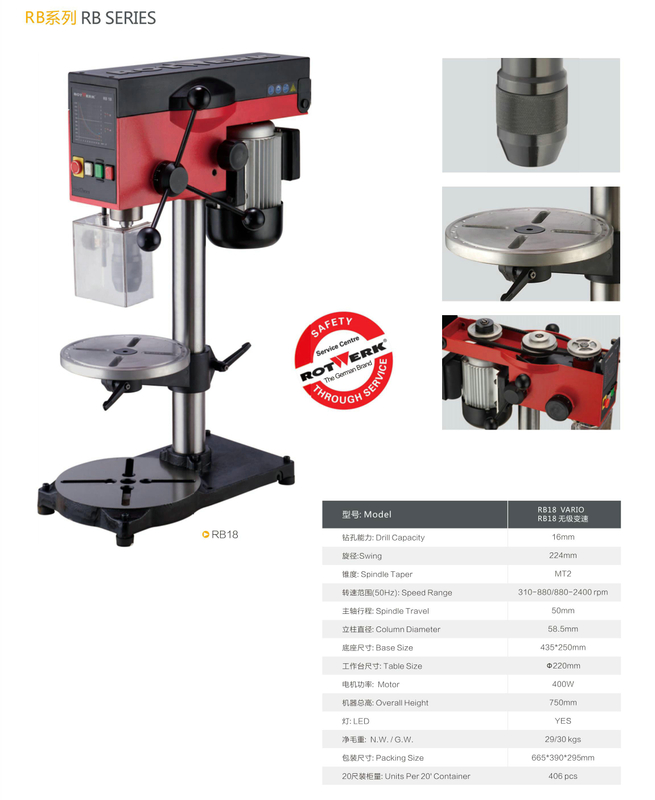 RB SERIES DRILL PRESS RB18 VARIO