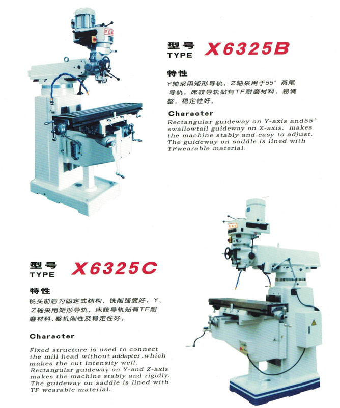 TURRET MILLING MACHINE SERIES X6323-X6325-X6330-X6333