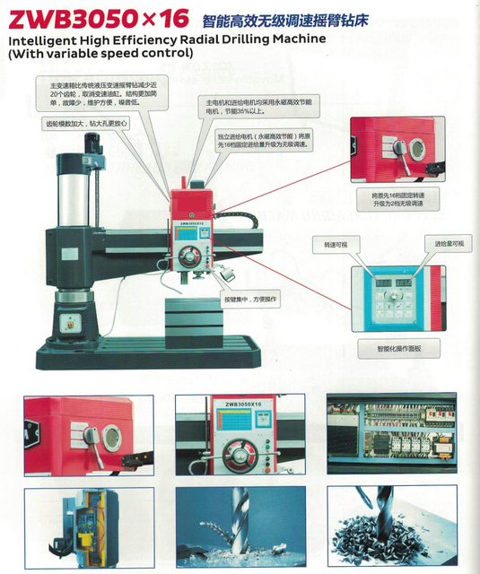 INTELLIGENT HIGN EFFICIENCY RADIAL DRILLING MACHINE VARIO ZWB3050X16