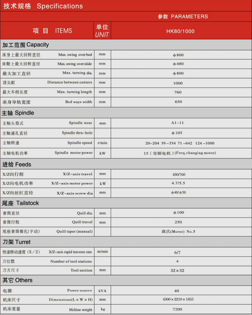 ECONOMICAL CNC LATHE (FLATE BED ) HK80