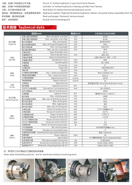 CK36F(CK6436F) MILLING TURING CENTER PRECISION CNC LATHE 