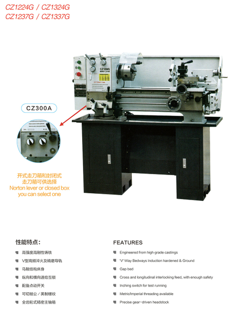 530MM NORTON FEEDING BOX LATHE CZ1224G-CZ1324G