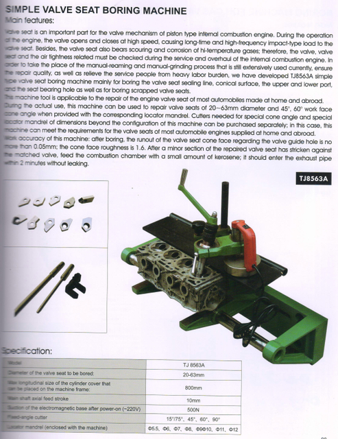 SIMPLE VALVE SEAT BORING MACHINE TJ8563A