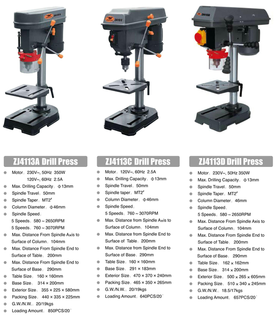 ZJ SERIES DRILL PRESS ZJ4113A -ZJ4113C