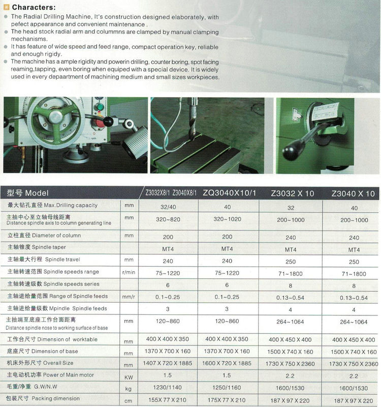 RADIAL DRILLING MACHINE Z3040X10