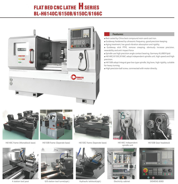 BL-H6140C 6150B 6150C 6166C Flat Bed CNC Lathe