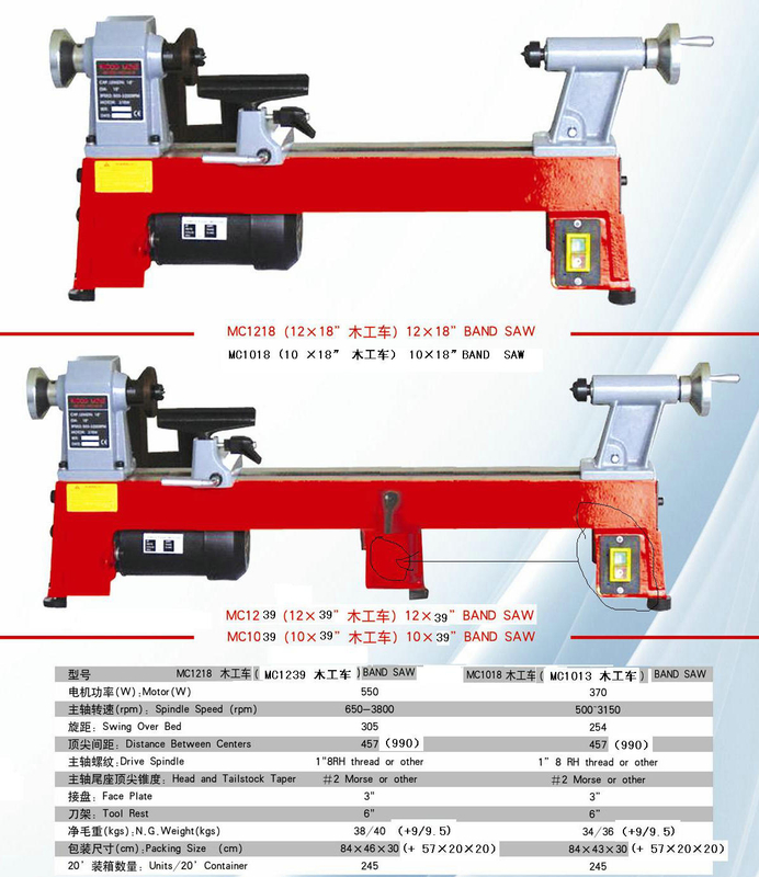 MINI WOOD LATHE MC1218 12X18 CAST IRON 550W