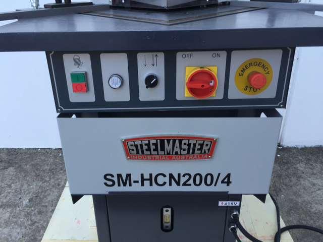 HCN200/4 FIM Euro Corner Notcher. 200mm x 200mm x 4mm Hydraulic Operation.