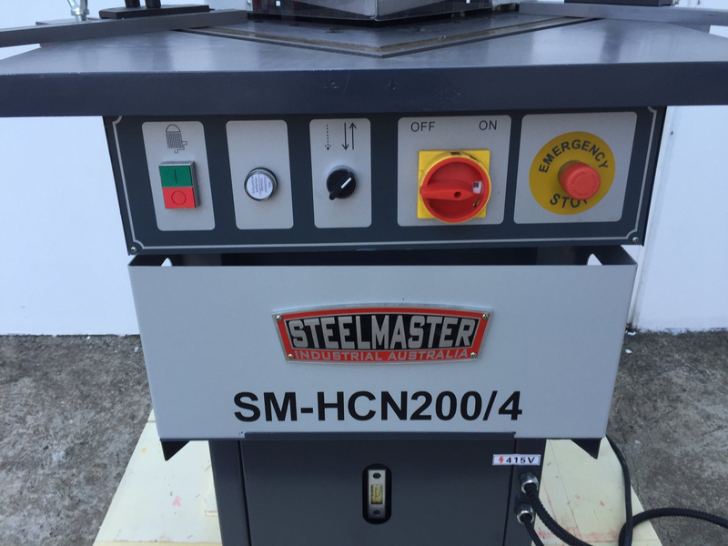 HCN200/4 FIM Euro Corner Notcher. 200mm x 200mm x 4mm Hydraulic Operation.