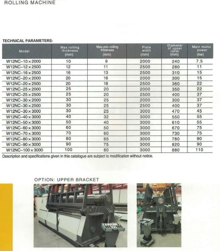 W12 SERIES HYDRAULIC CNC 4 ROLLING MACHINE 
