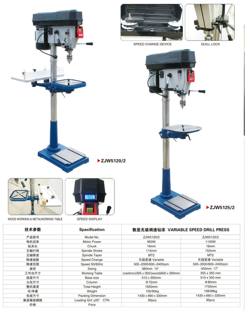 VARIABLE SPEED DRILL PRESS
