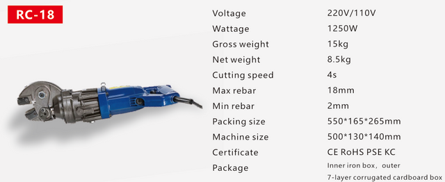 PORTABLE REBAR CUTTER RC-18