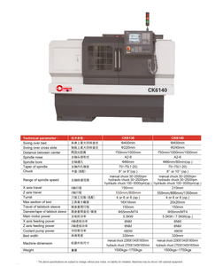 CNC LATHE CK6136 ;CK6140 (750MM;1000MM;1500MM )