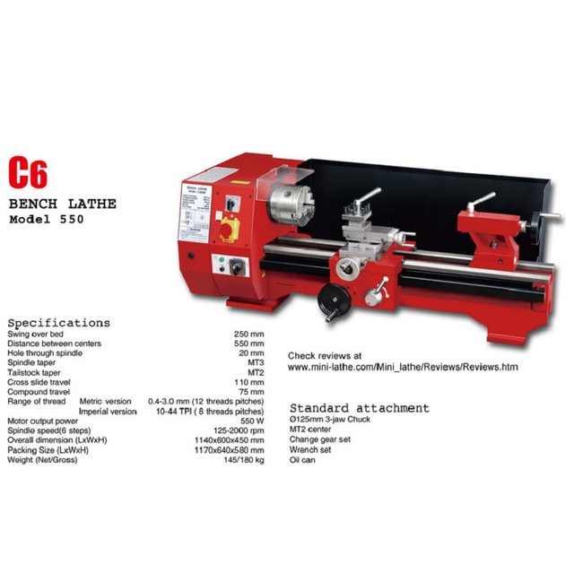 C6 BELT DRIVE TOPBENCH LATHE 